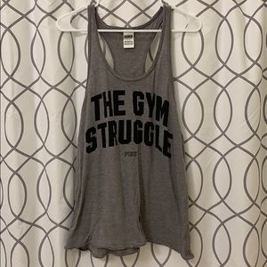 Grey Gym Struggle Tank- VS PINK (L)